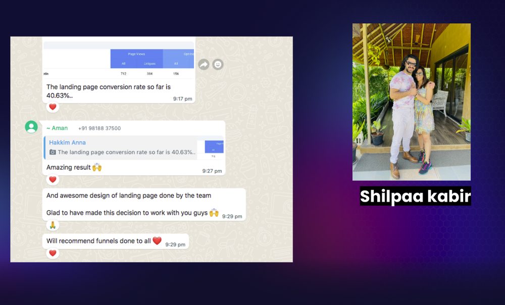 Shilpa landing page conversion